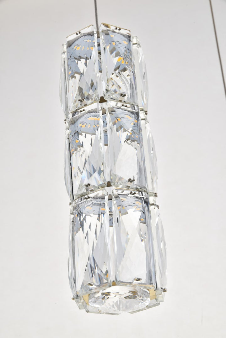 Led Light Gold Pendant Clear Crystal