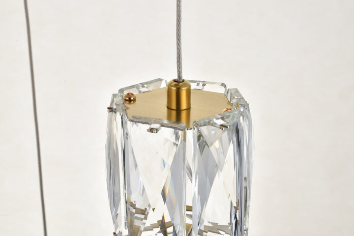 Led Light Gold Pendant Clear Crystal