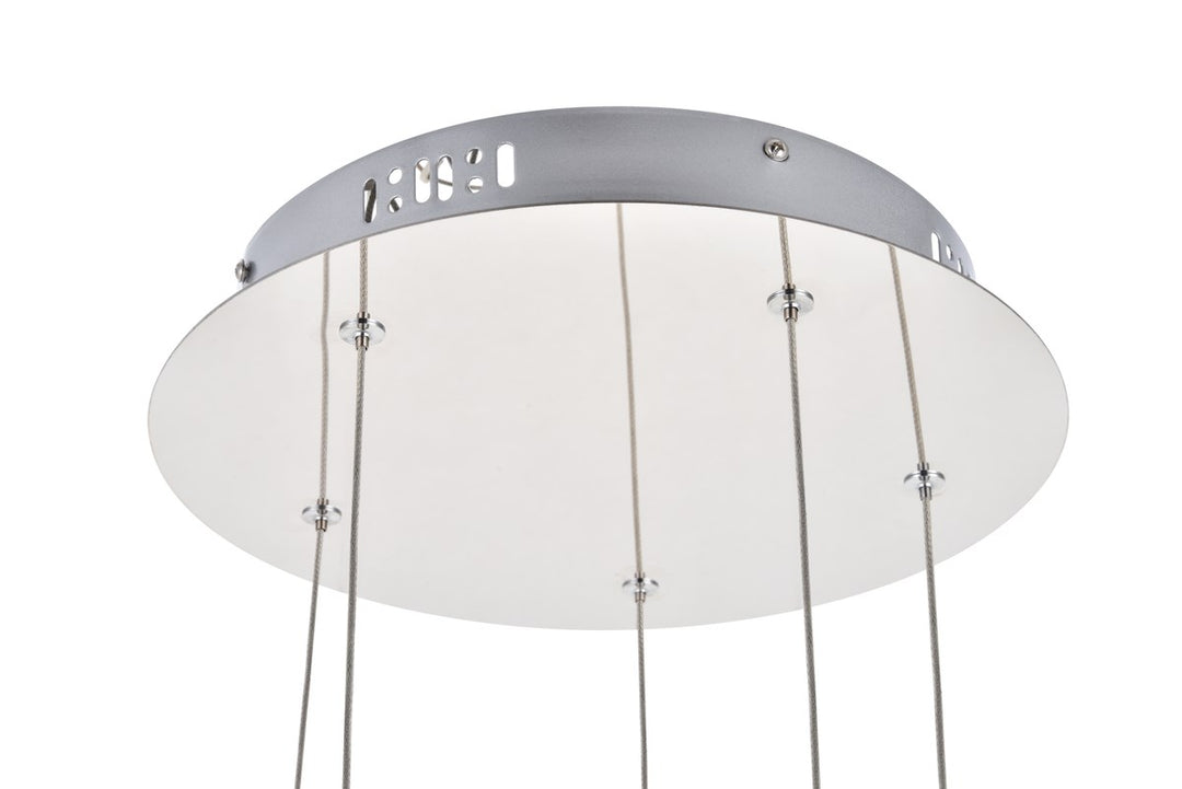 Led Light Chrome Pendant Clear Crystal