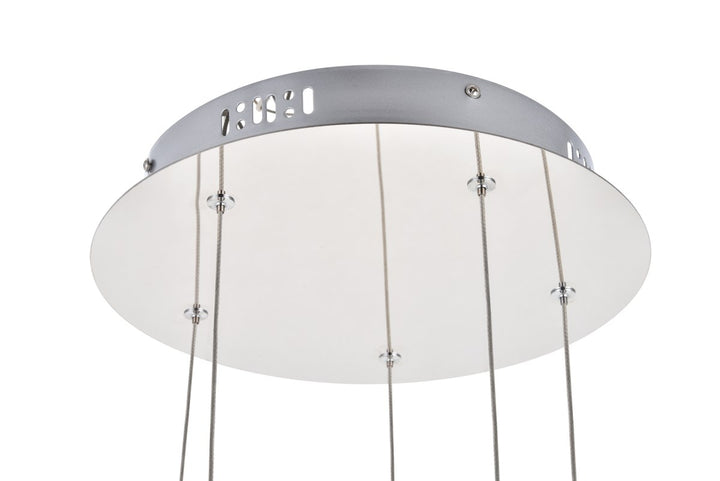 Led Light Chrome Pendant Clear Crystal