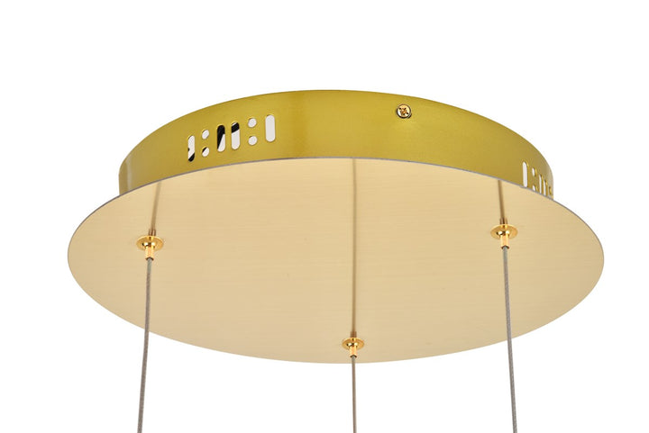 Led Light Gold Pendant Clear Crystal