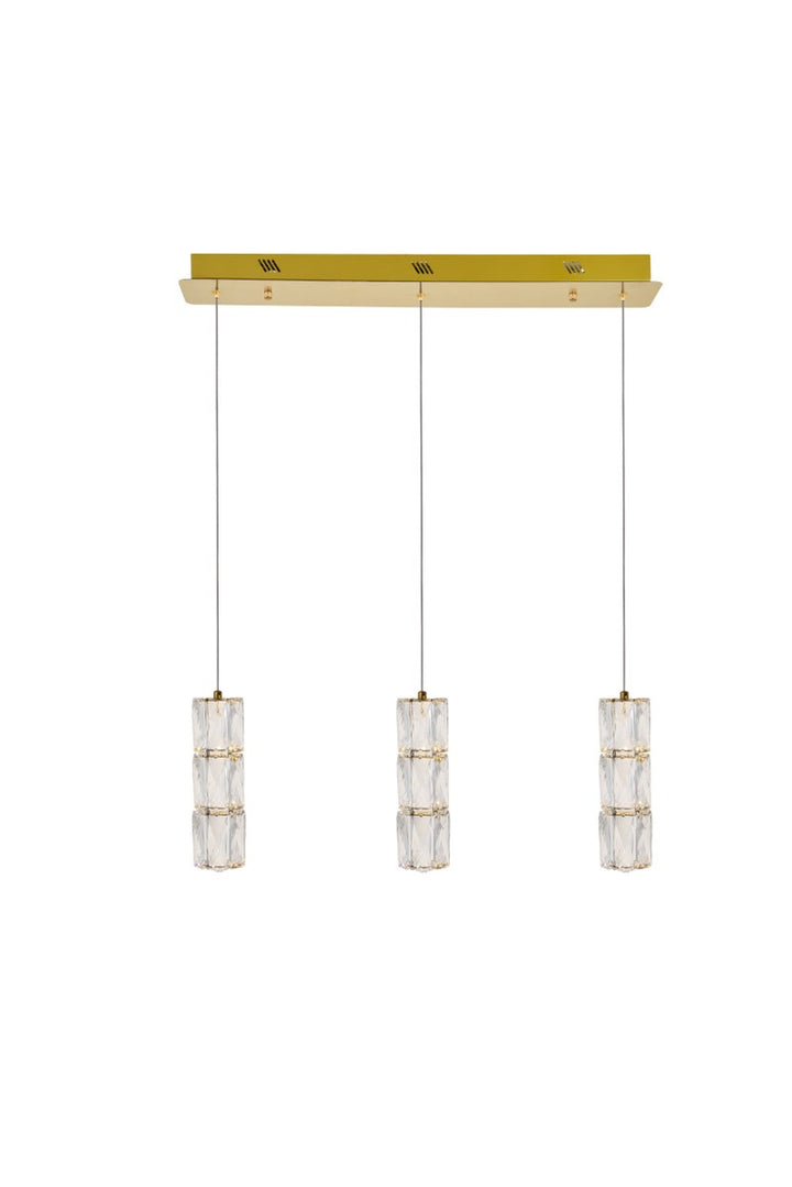 Led Light Gold Pendant Clear Royal Cut Crystal by Elegant Lighting