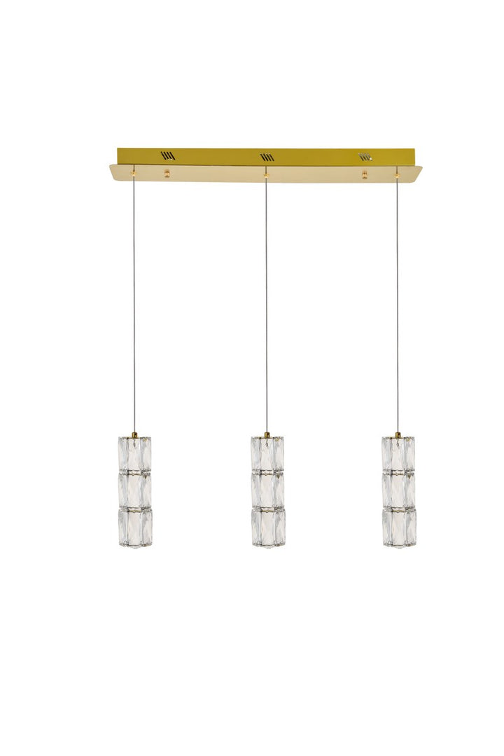Led Light Gold Pendant Clear Royal Cut Crystal