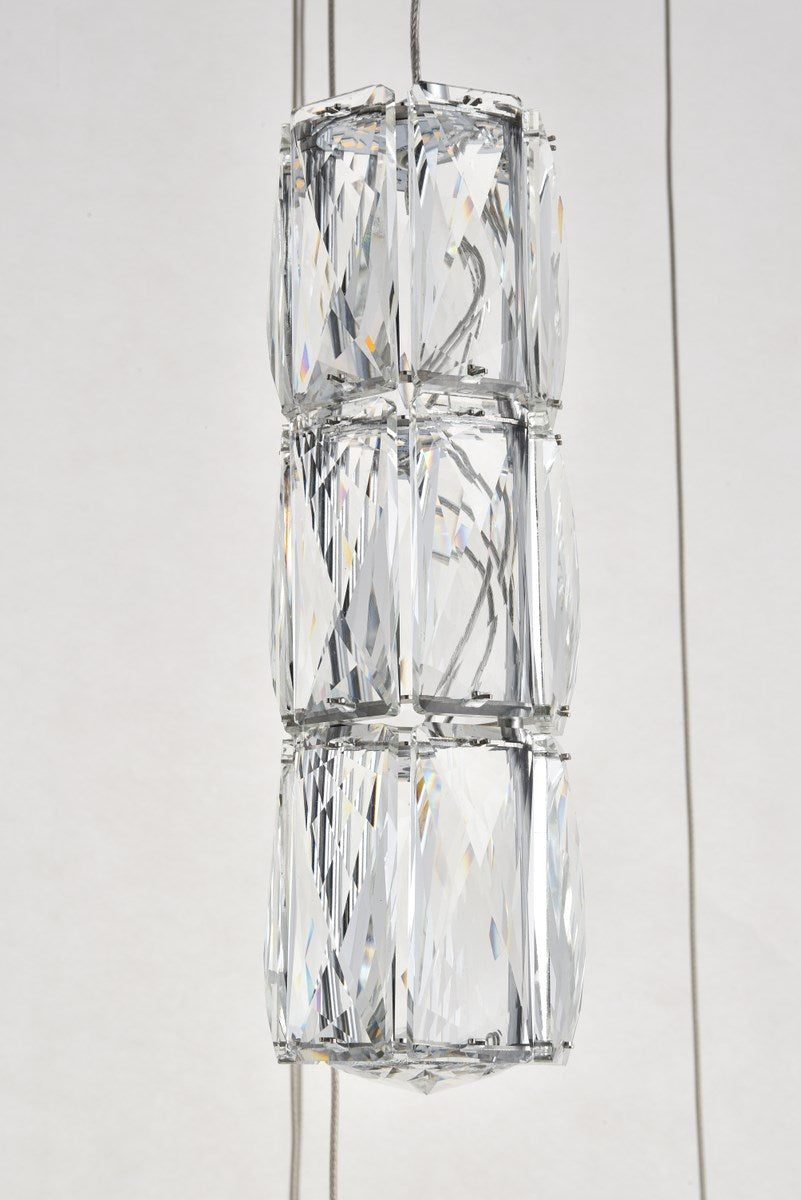 Led Light Chrome Pendant Clear Crystal