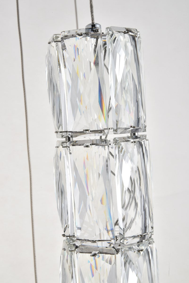 Led Light Chrome Pendant Clear Crystal