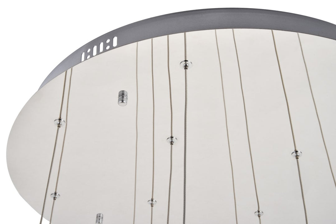 Led Light Chrome Pendant Clear Crystal