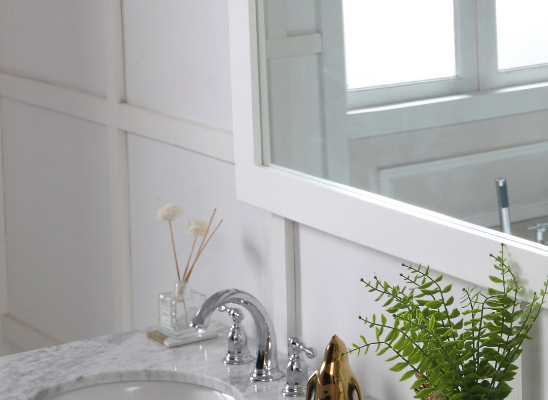 Rectangle Vanity Mirror 60 Inch In White