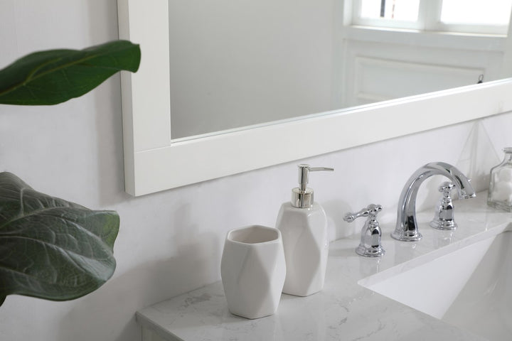 Rectangle Vanity Mirror 42 Inch In White