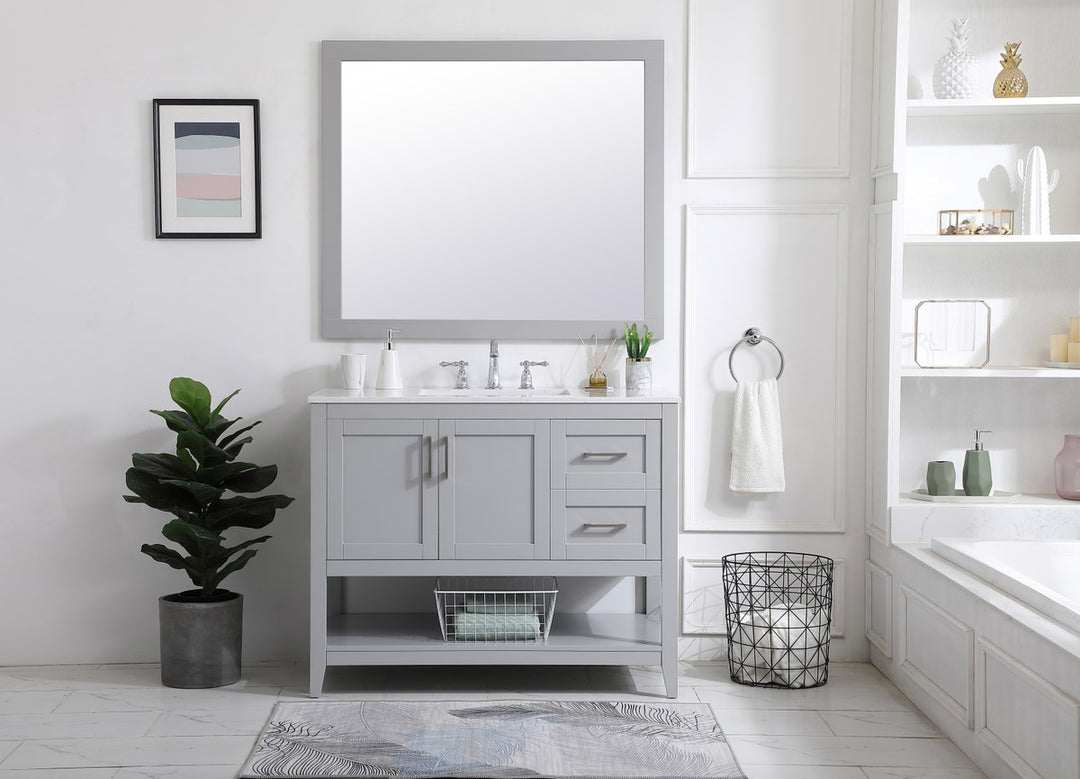 Rectangle Vanity Mirror 42 Inch In Grey