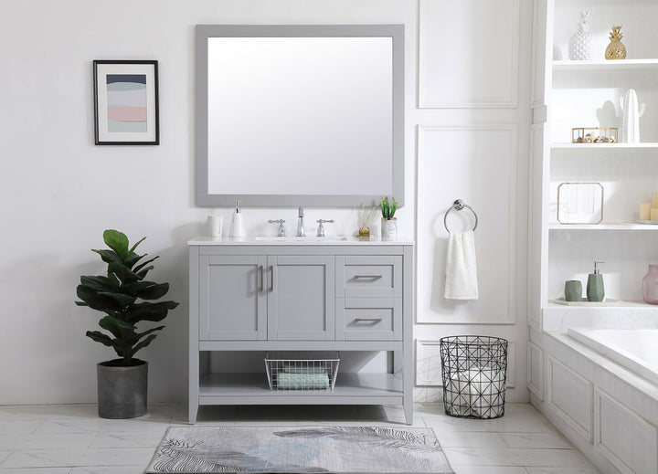 Rectangle Vanity Mirror 42 Inch In Grey