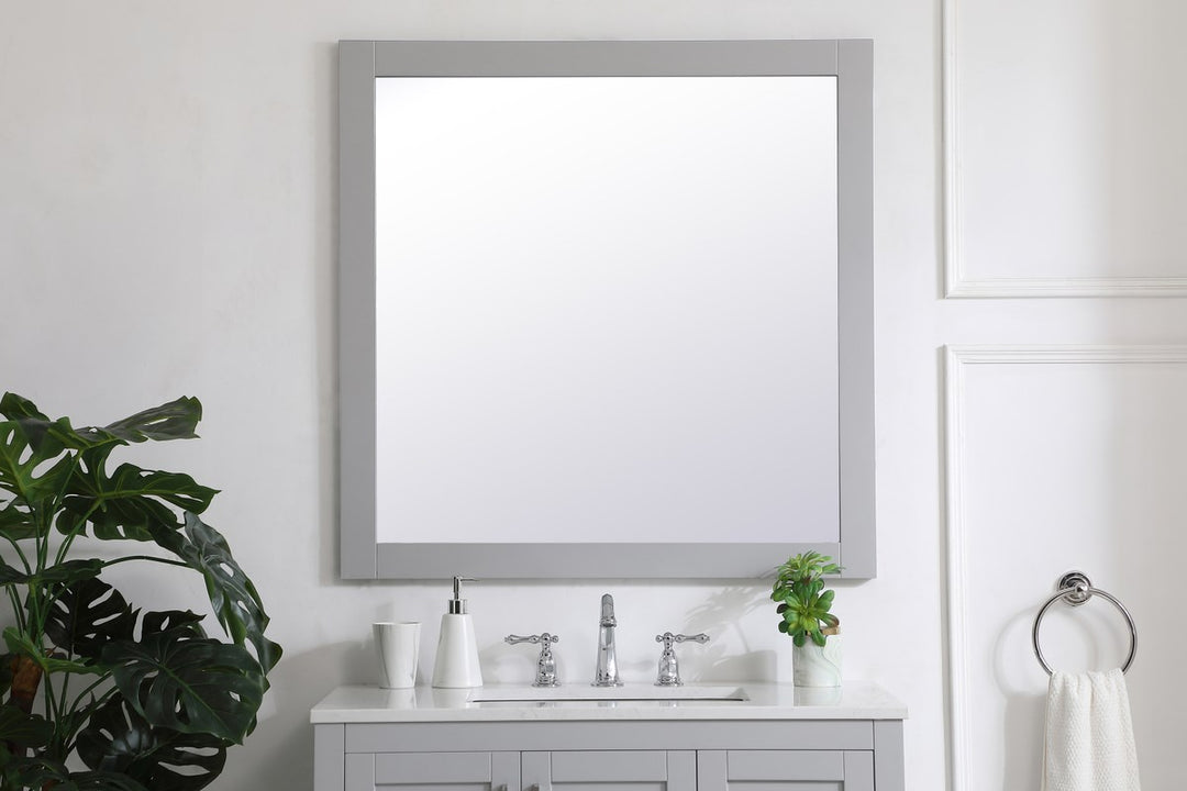Square Vanity Mirror 36 Inch In Grey