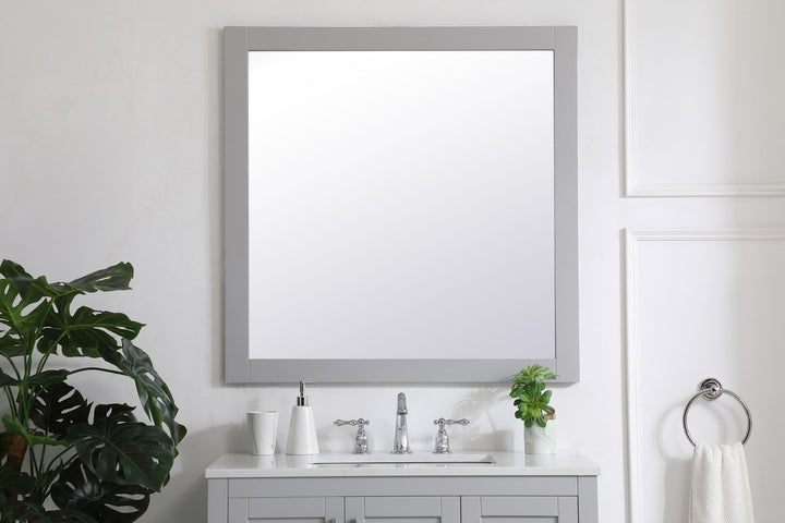 Square Vanity Mirror 36 Inch In Grey