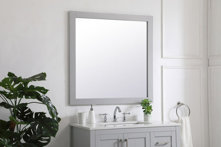 Square Vanity Mirror 36 Inch In Grey