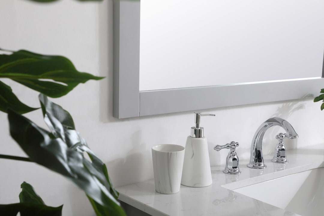 Square Vanity Mirror 36 Inch In Grey