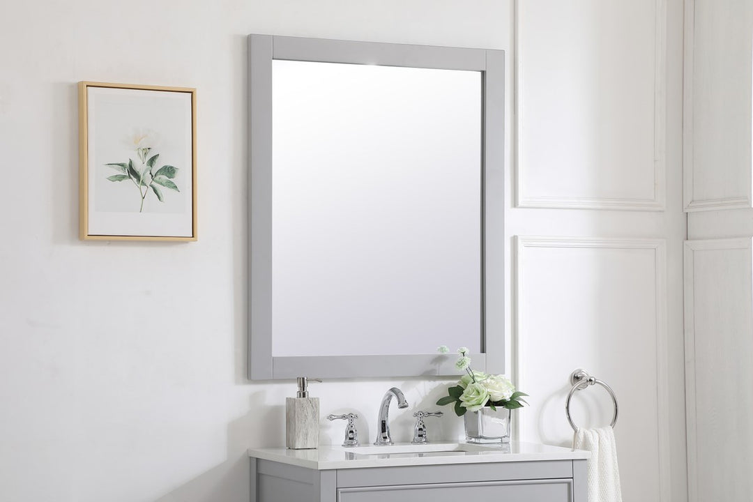 Rectangle Vanity Mirror 30 Inch In Grey