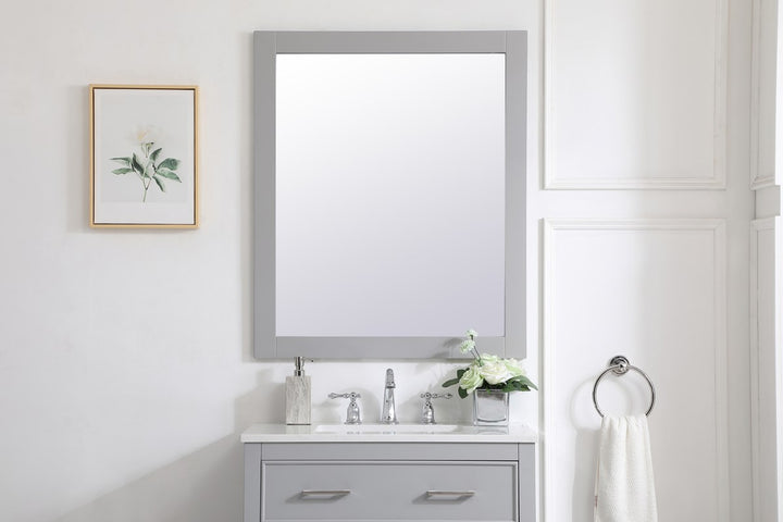 Rectangle Vanity Mirror 30 Inch In Grey