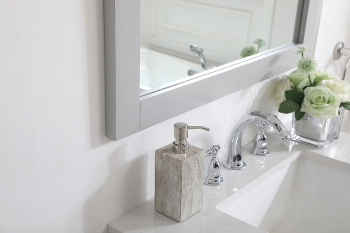 Rectangle Vanity Mirror 30 Inch In Grey