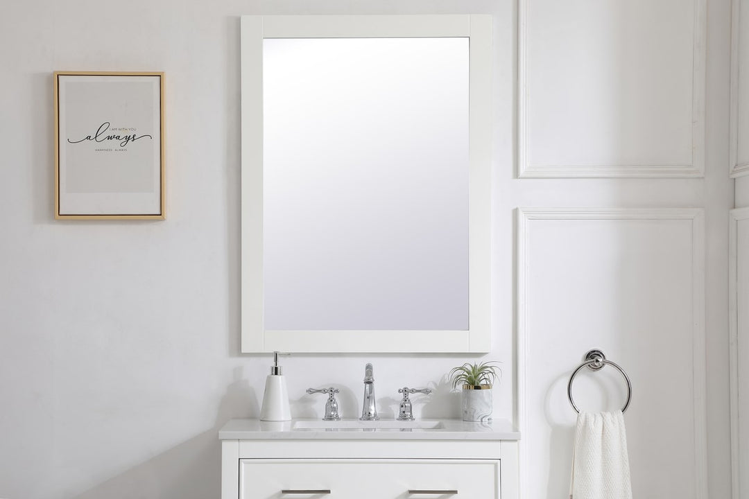 Rectangle Vanity Mirror 27 Inch In White