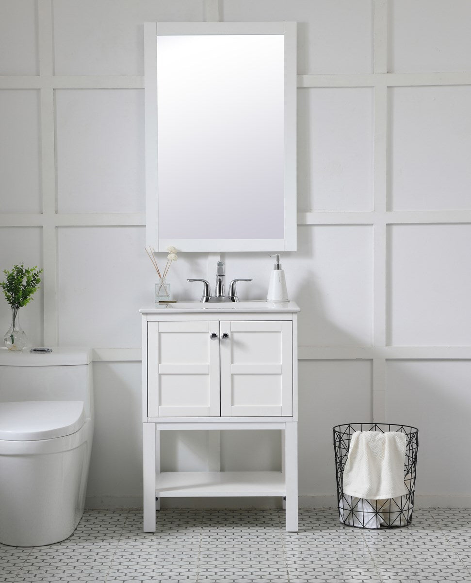 Rectangle Vanity Mirror 24 Inch In White