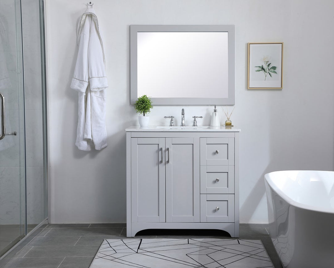 Rectangle Vanity Mirror 24 Inch In Grey