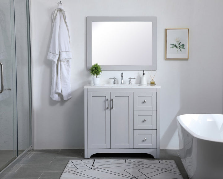 Rectangle Vanity Mirror 24 Inch In Grey