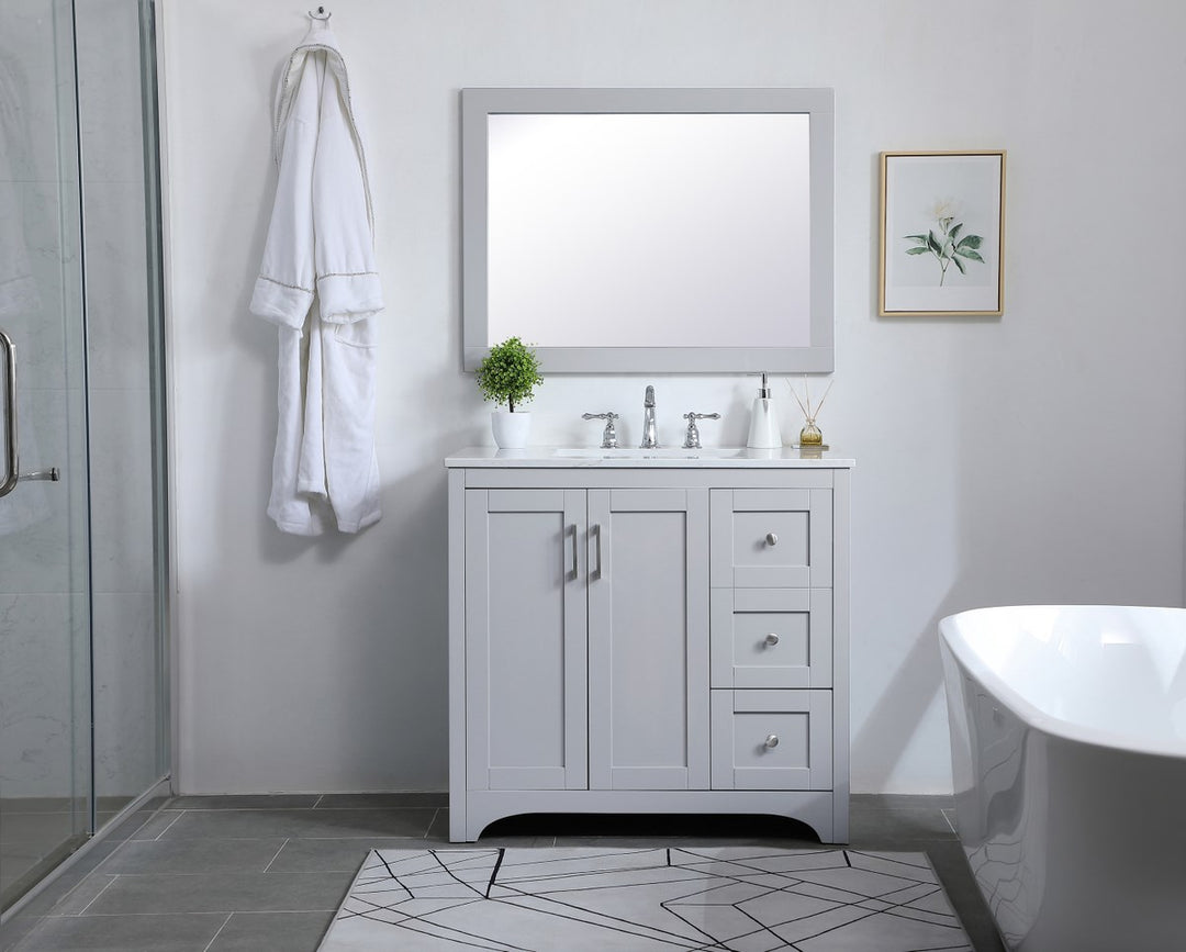 Rectangle Vanity Mirror 24 Inch In Grey