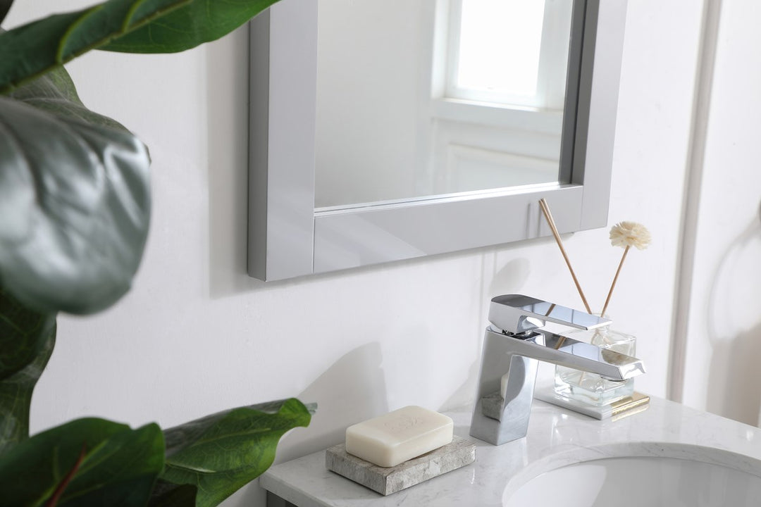 Rectangle Vanity Mirror 18 Inch In Grey