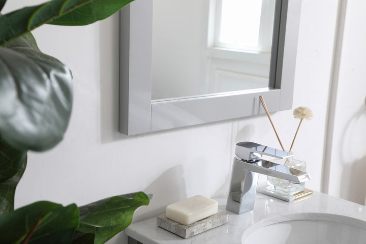 Rectangle Vanity Mirror 18 Inch In Grey