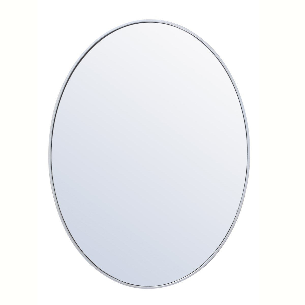 Metal Frame Oval Mirror 40 Inch In Silver by Elegant Decor