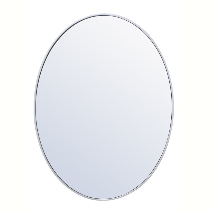 Metal Frame Oval Mirror 40 Inch In Silver by Elegant Decor