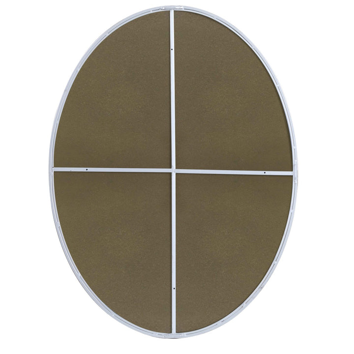 Metal Frame Oval Mirror 40 Inch In Silver