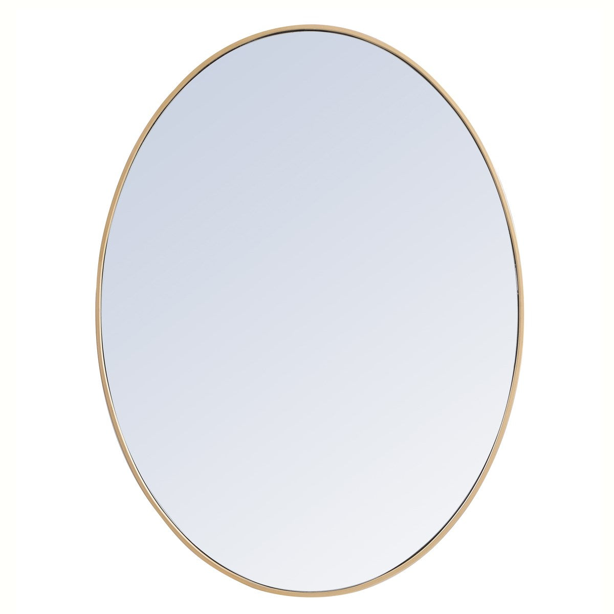 Metal Frame Oval Mirror 40 Inch In Brass by Elegant Decor