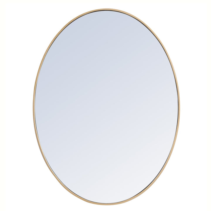 Metal Frame Oval Mirror 40 Inch In Brass by Elegant Decor