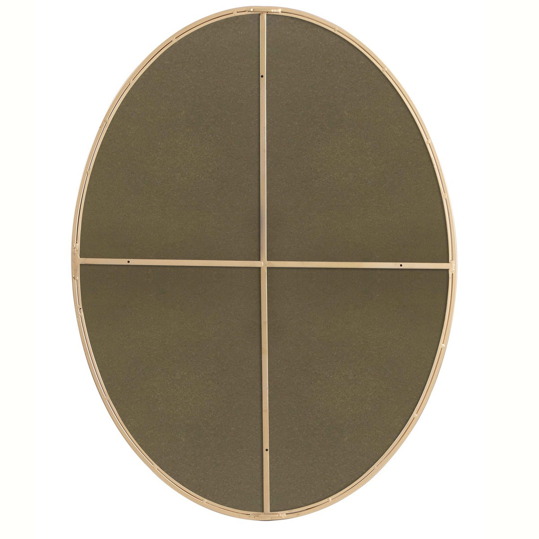 Metal Frame Oval Mirror 40 Inch In Brass