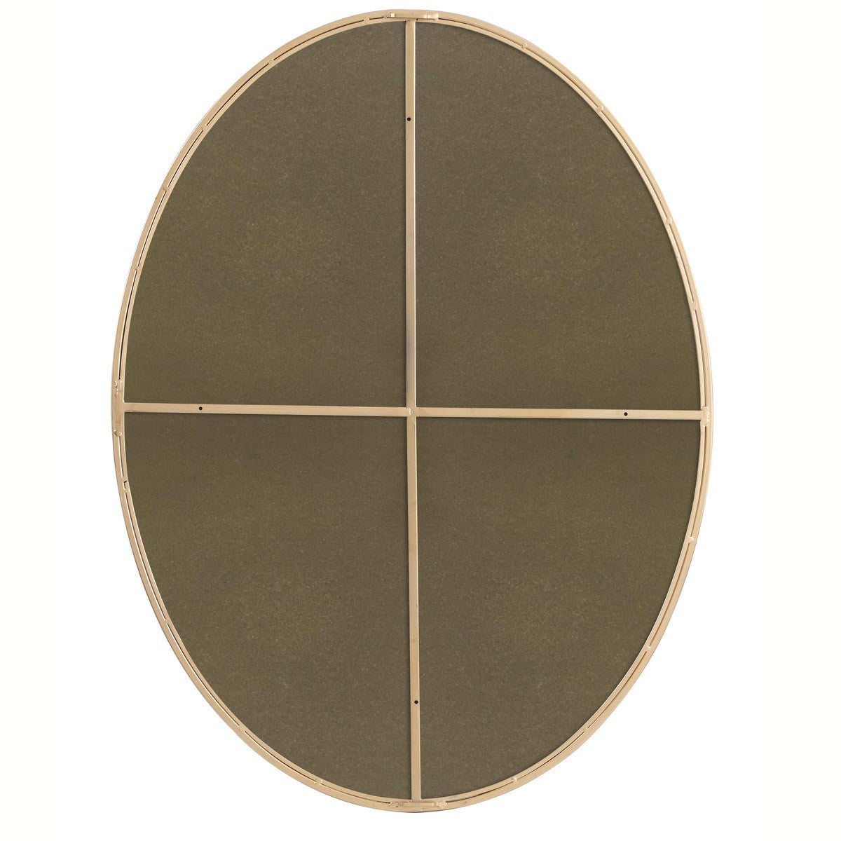Metal Frame Oval Mirror 40 Inch In Brass