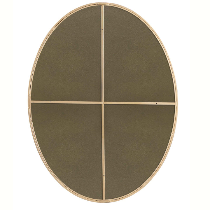 Metal Frame Oval Mirror 40 Inch In Brass