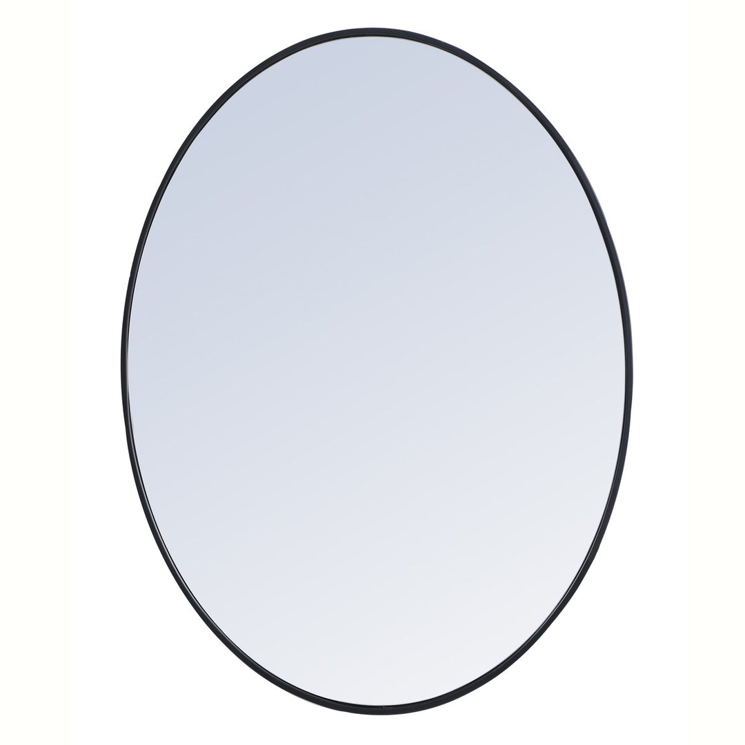 Metal Frame Oval Mirror 40 Inch In Black by Elegant Decor