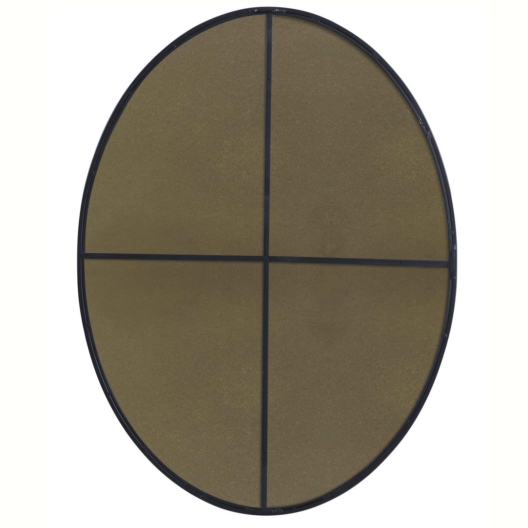 Metal Frame Oval Mirror 40 Inch In Black