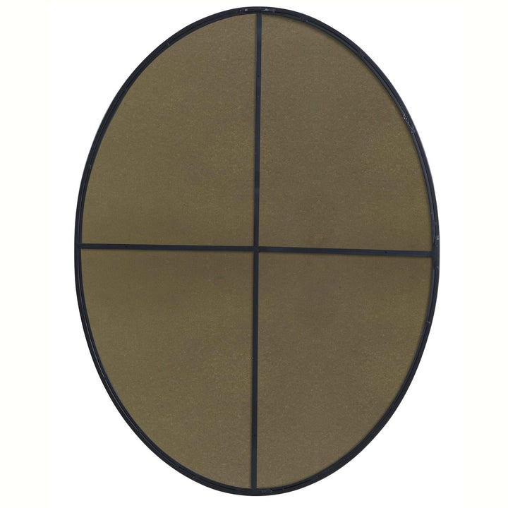 Metal Frame Oval Mirror 40 Inch In Black