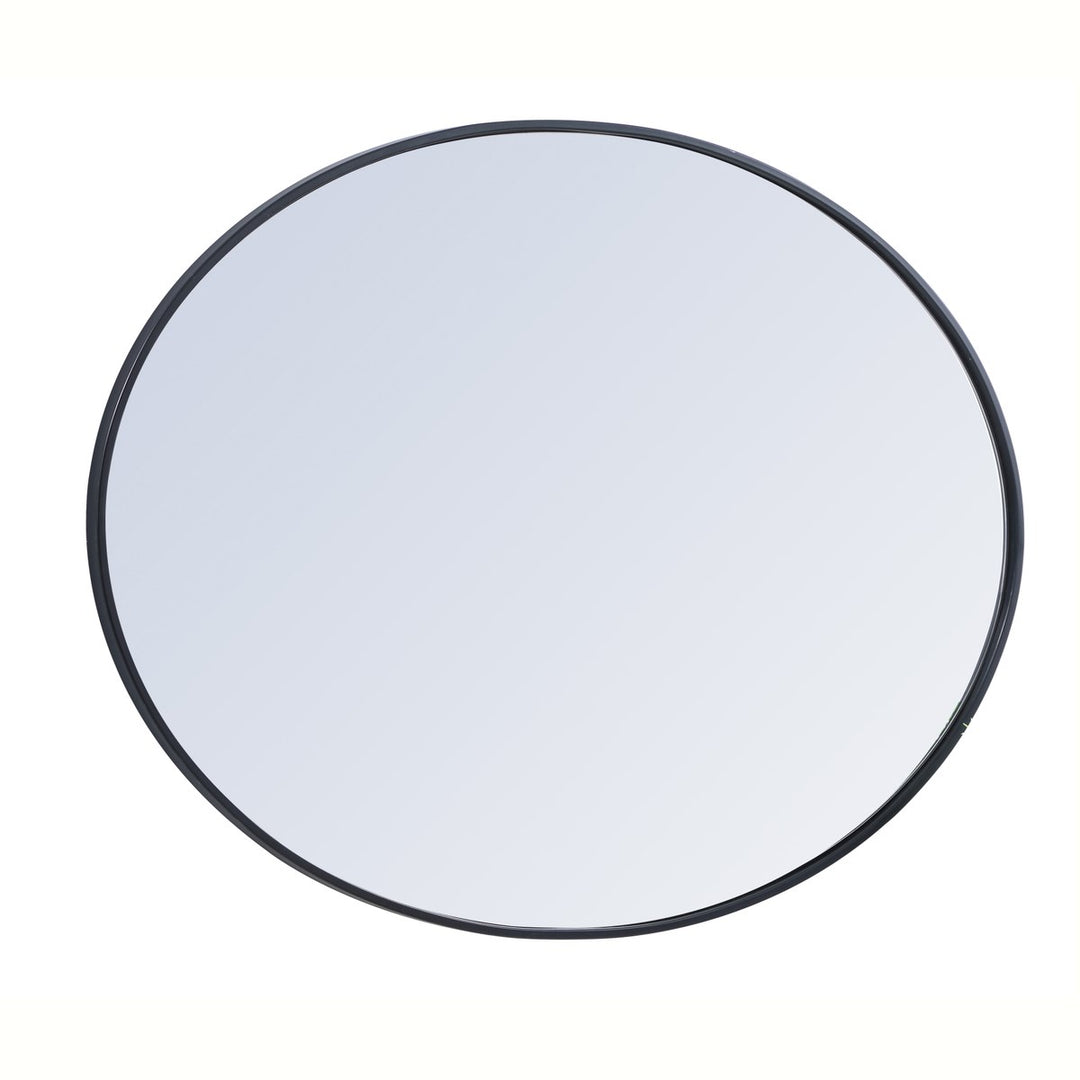 Metal Frame Oval Mirror 40 Inch In Black