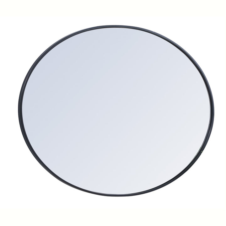 Metal Frame Oval Mirror 40 Inch In Black