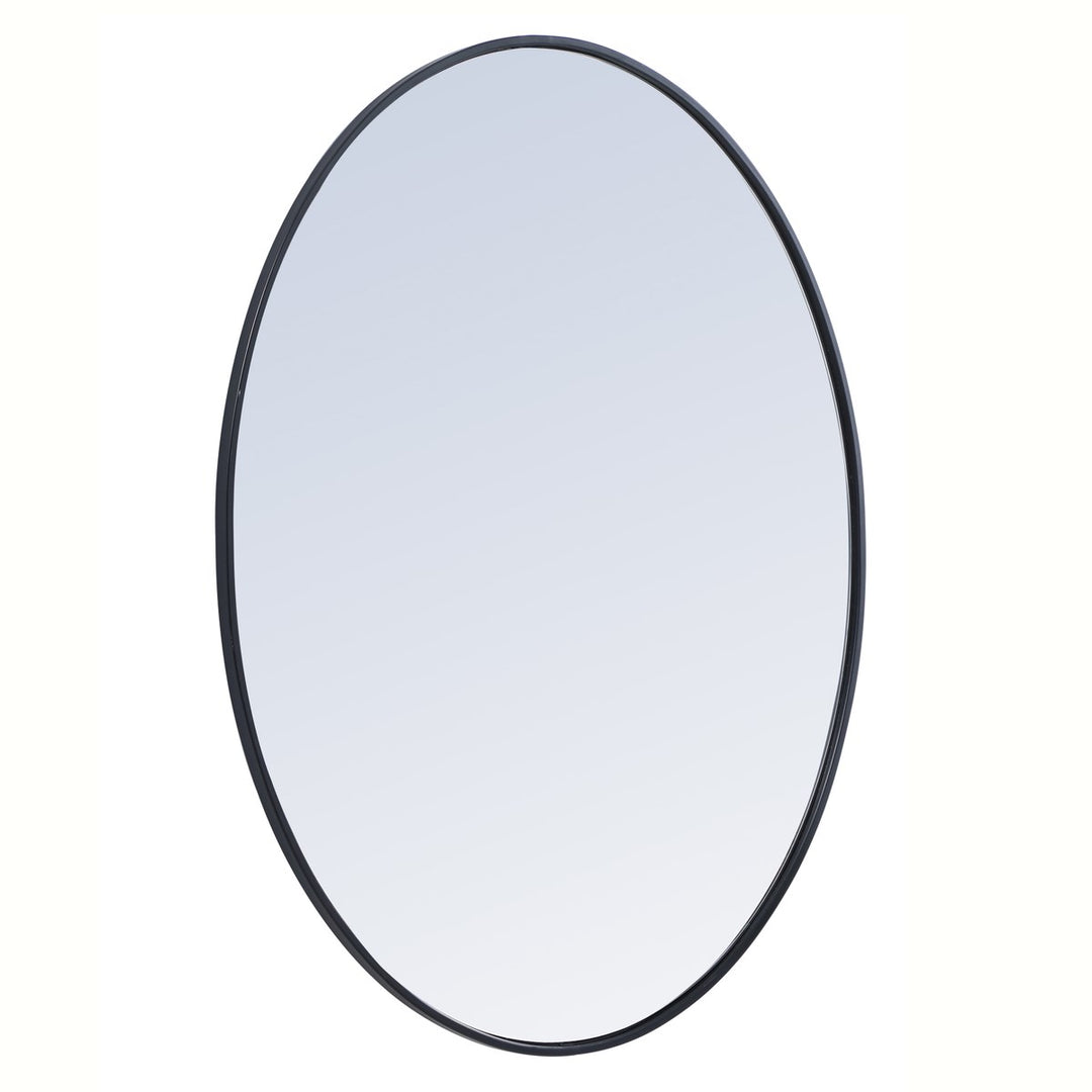 Metal Frame Oval Mirror 40 Inch In Black
