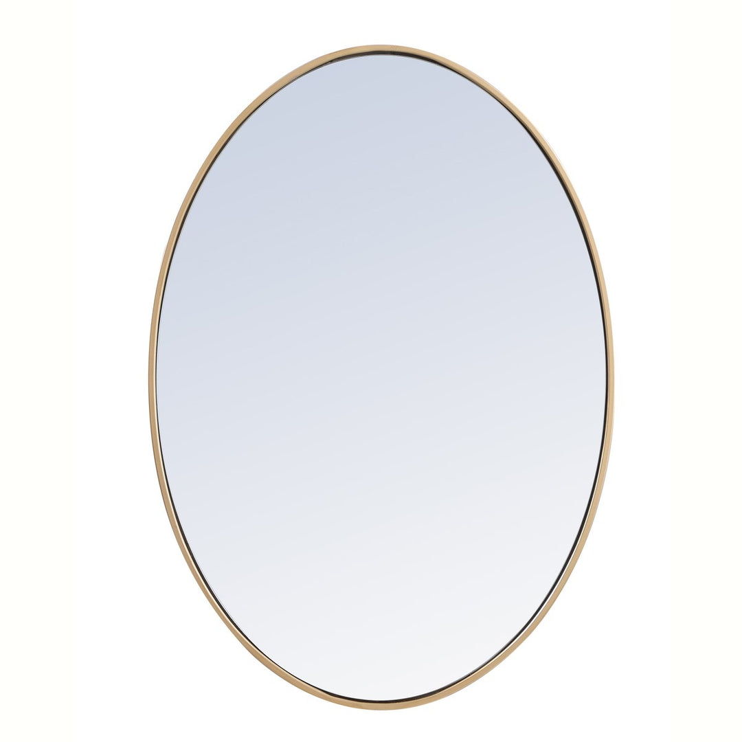 Metal Frame Oval Mirror 34 Inch In Brass by Elegant Decor
