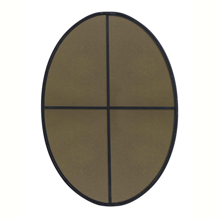 Metal Frame Oval Mirror 34 Inch In Black