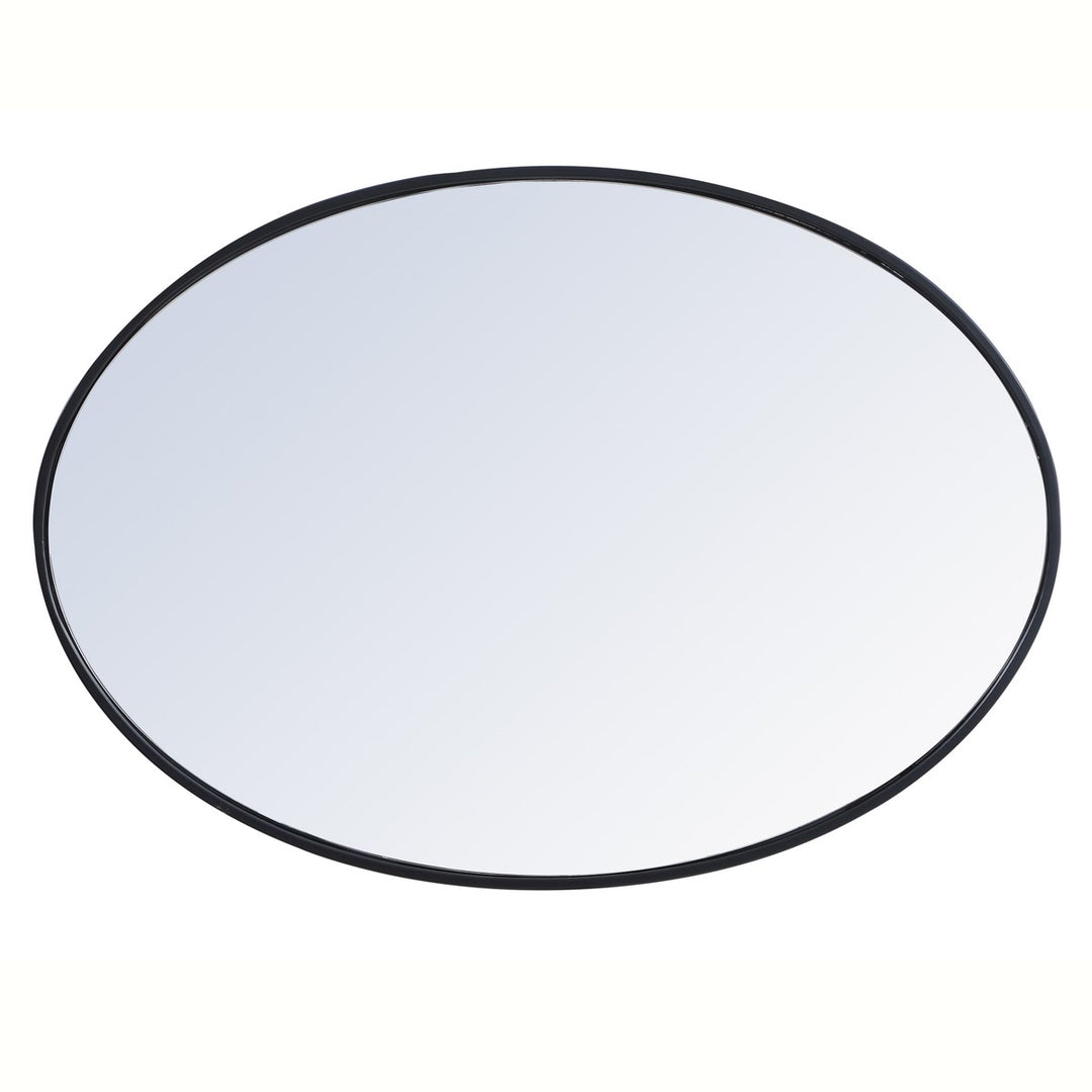 Metal Frame Oval Mirror 34 Inch In Black