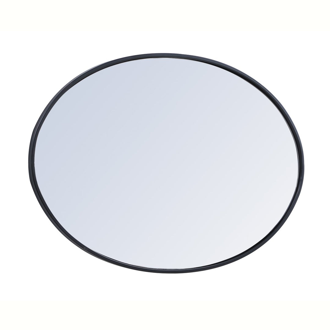 Metal Frame Oval Mirror 34 Inch In Black