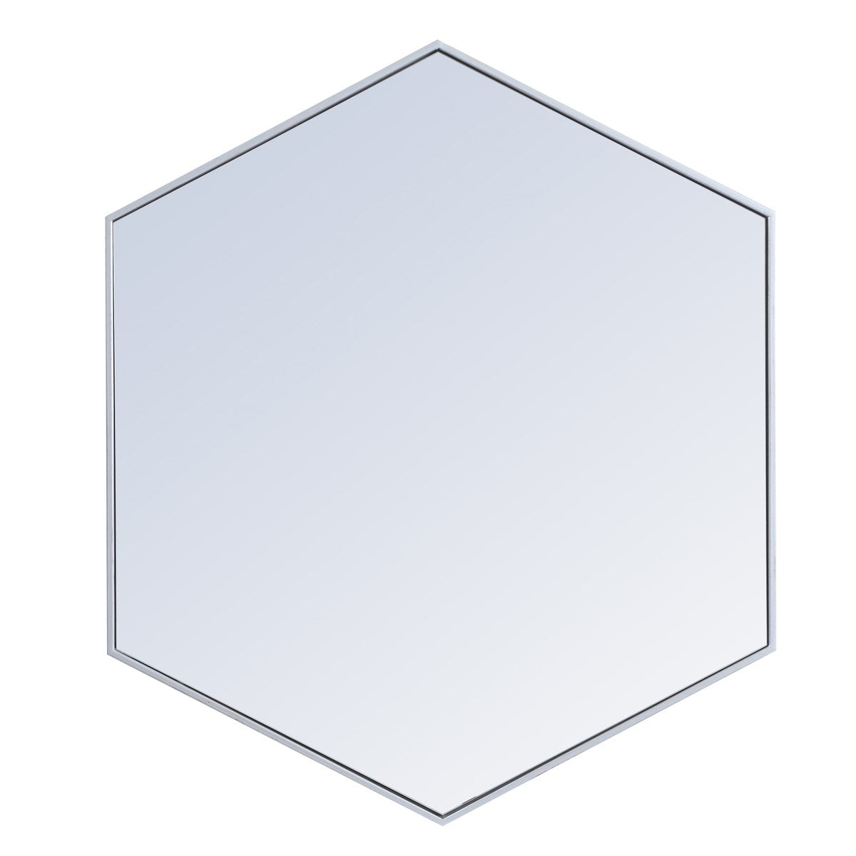 Metal Frame Hexagon Mirror 41 Inch In Silver by Elegant Decor