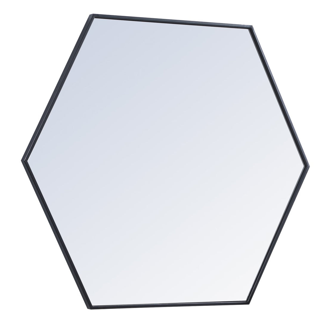 Metal Frame Hexagon Mirror 41 Inch In Black