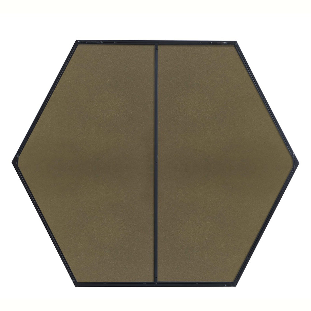Metal Frame Hexagon Mirror 41 Inch In Black