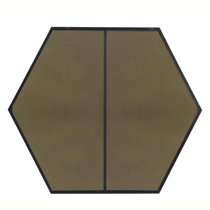 Metal Frame Hexagon Mirror 41 Inch In Black